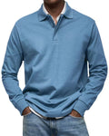 Men's casual versatile long-sleeved button-down collar shirt